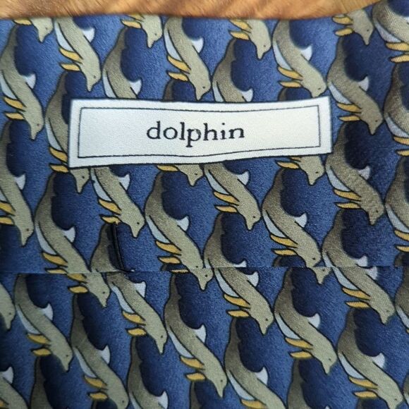Ties‎ to Nature dolphin tie Silk - Picture 4 of 6